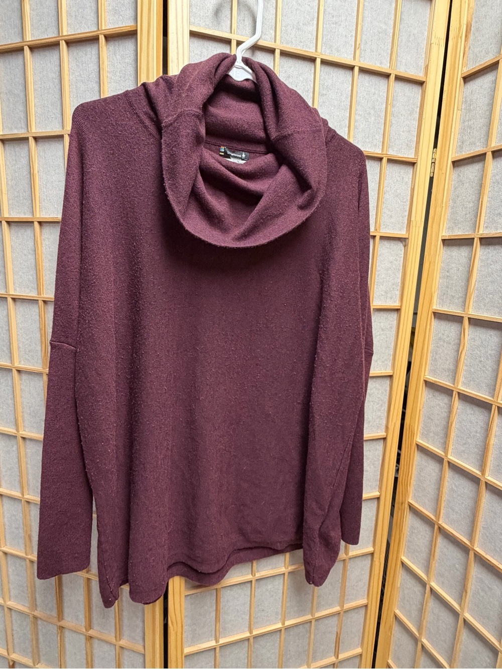 Smartwool Women's Cowl Neck Sweater - Burgundy Plum